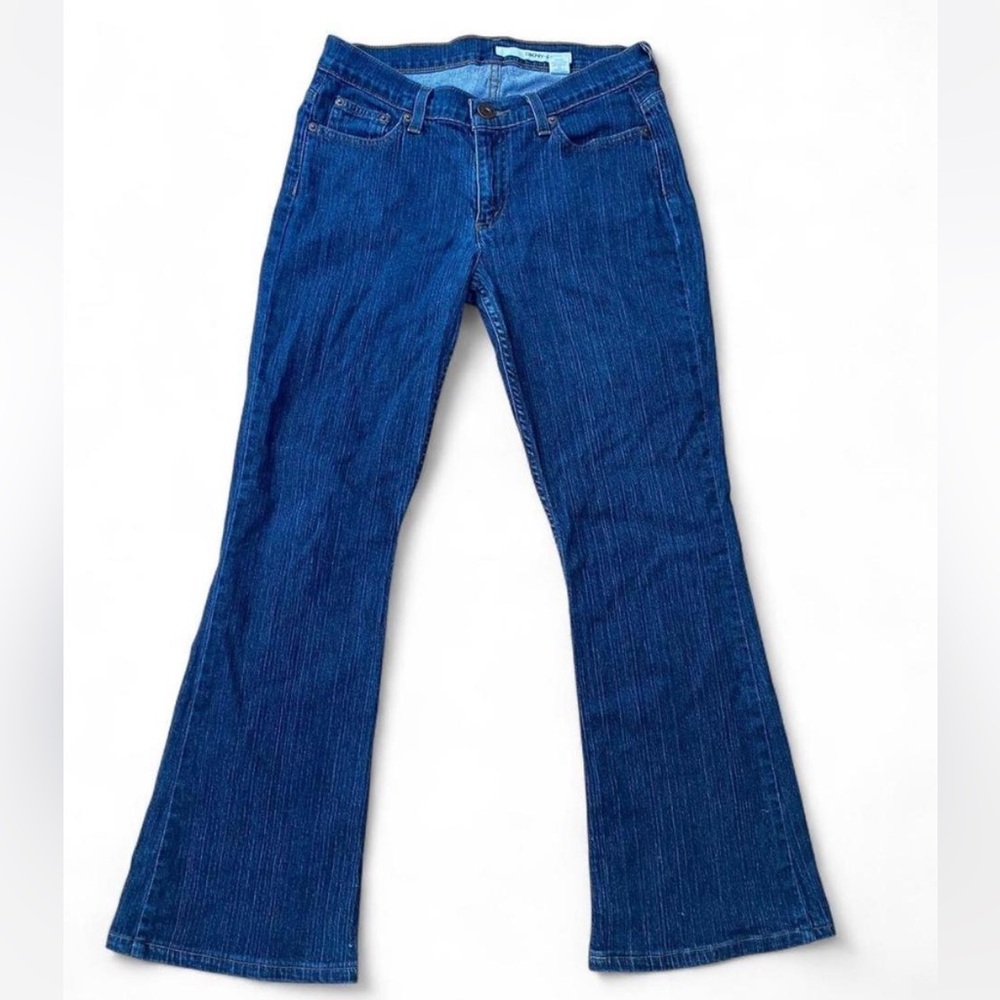 DKNY Flare Wide Leg Jeans in Deep Blue